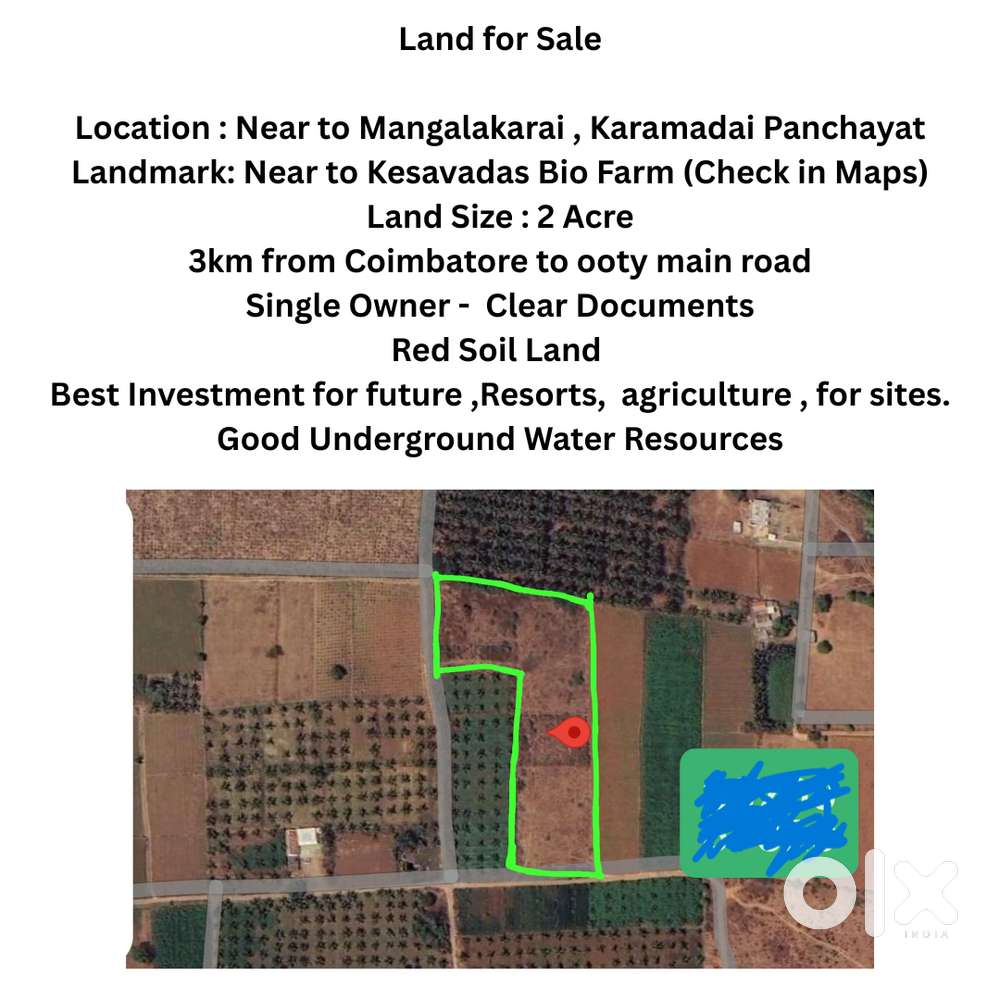 Agri Land for Sale- Direct Owner /2 Acre