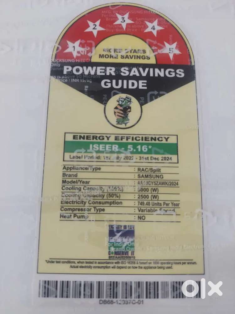1.5 ton Samsung AC in (purchase date July'24)