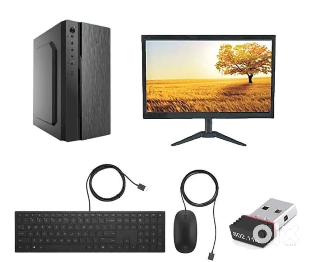 New assemble pc i5 6Th 8/256 19 inch monitor keyboard mouse wifi