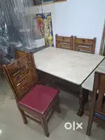 Wooden 4seater  Dining set with marble top