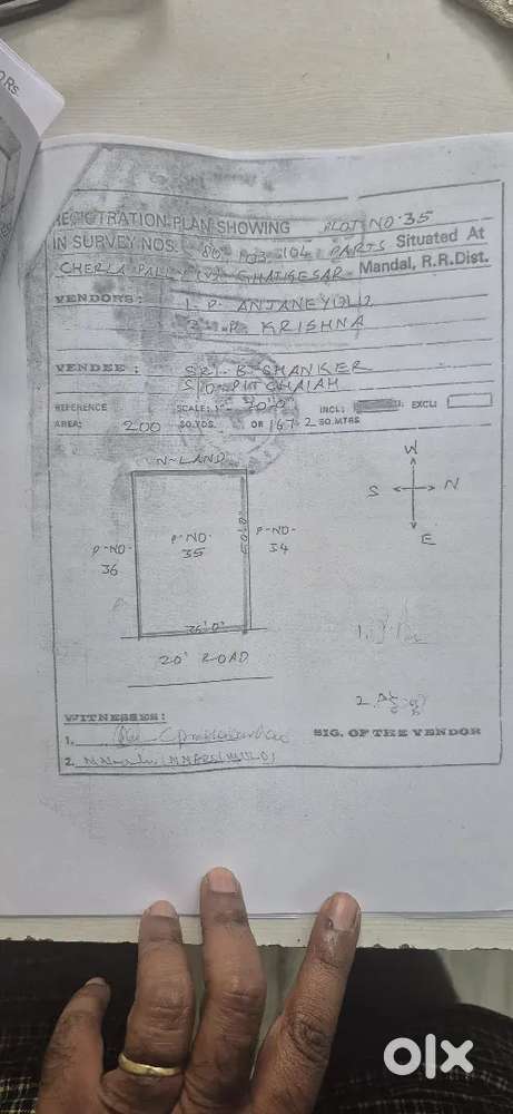 Open plot for sale in cheralapally