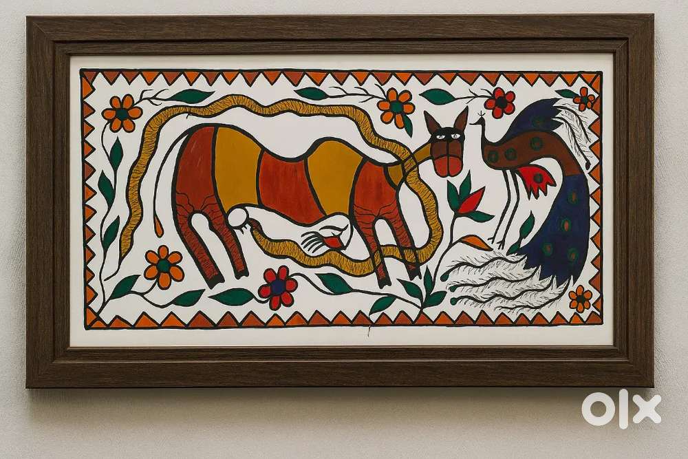 Original Sohrai Penting Tribal Art, (Hand Painted)