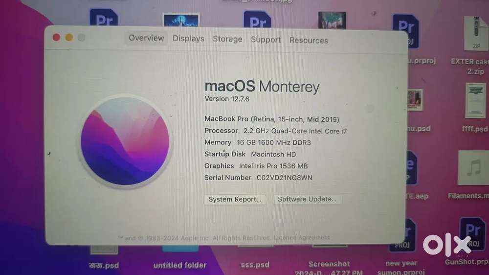 MacBook Pro(Retina, 15inch, Mid 2015) for sale