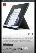 Surface Pro 9 12th Gen  i7/16GB/1TB Open Box brand New Condition