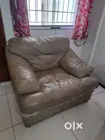 Single leather sofa