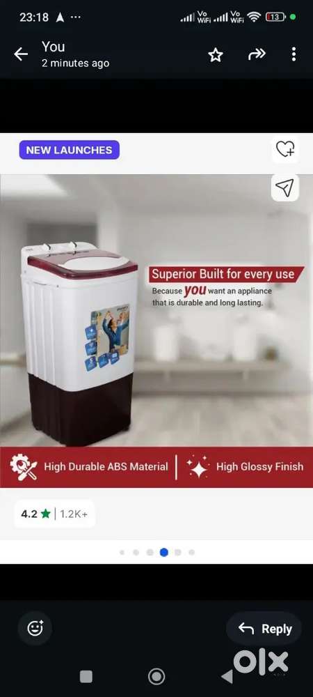 New box pack washing machine with 2 years warranty