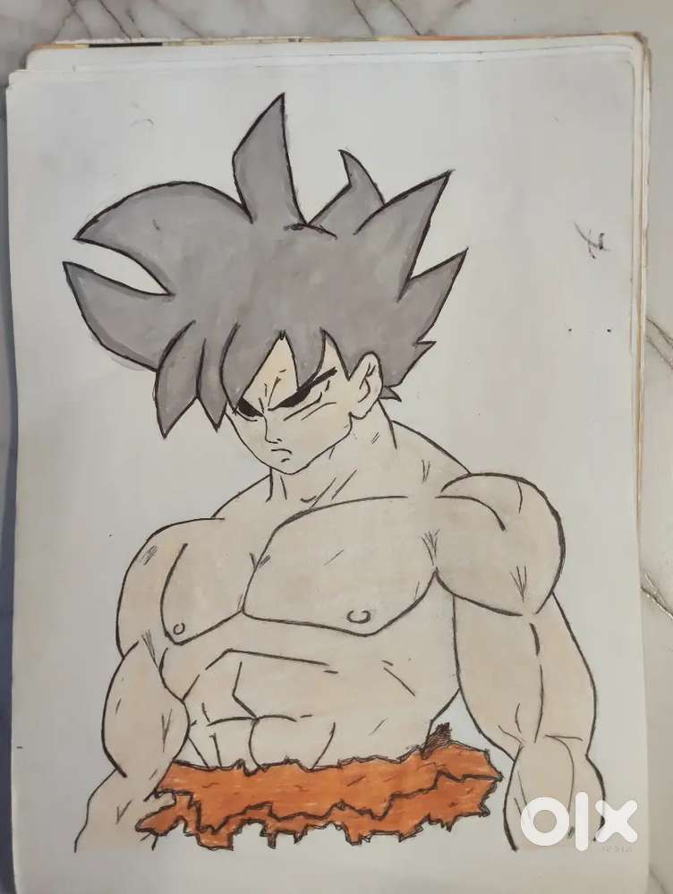 Anime Goku ultra instinct sketch