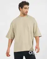 Classic Beige Loose Fit T-Shirt – Everyday Wear (XXL Size)