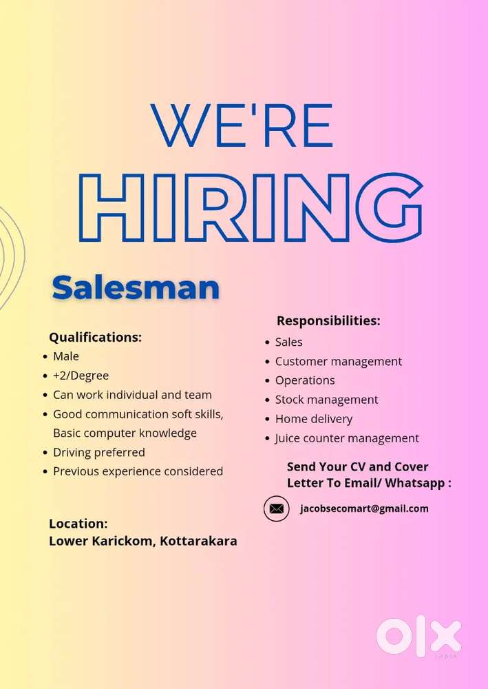 Salesman/Shop staff