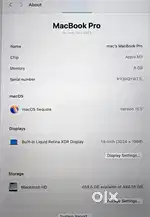 MacBook Pro M3 8GB/512GB brand new condition with full kit