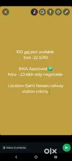 100 gaj plot Garhi Harsaru Gurgaon