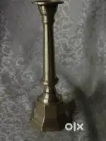 Antique pure brass solid heavy big candle stand 29 cm.