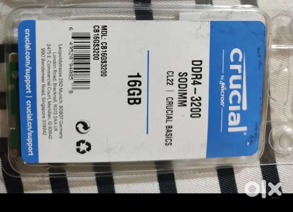 Crucial RAM 16GB DDR4 3200 MHz CL22 Laptop Memory