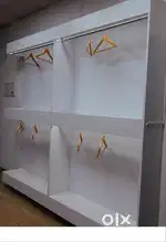 2 LED Wall Shelves, Steel Stand & Reception Counter Table and hangers