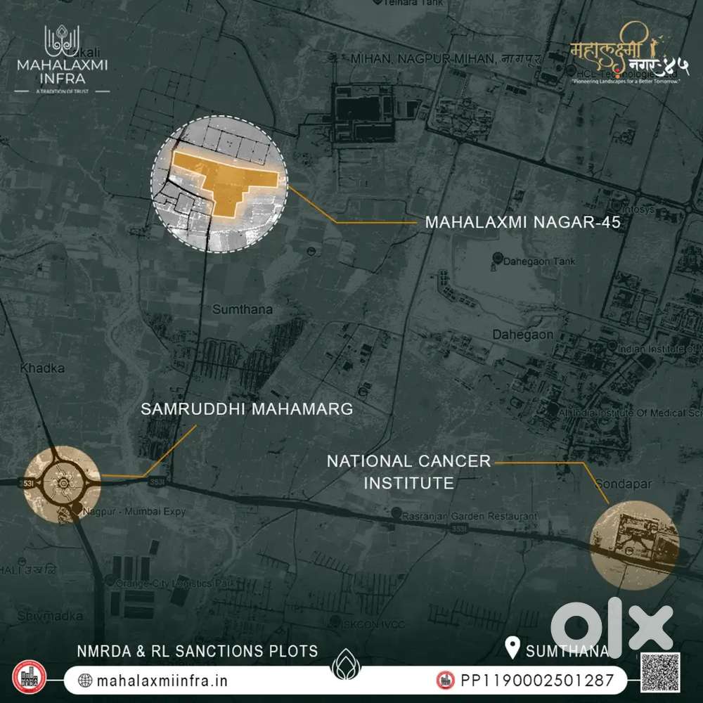 Near to TCS, TECH-MAHENDRA, HCL, D-MART  RL Redy Plots in MIHAN