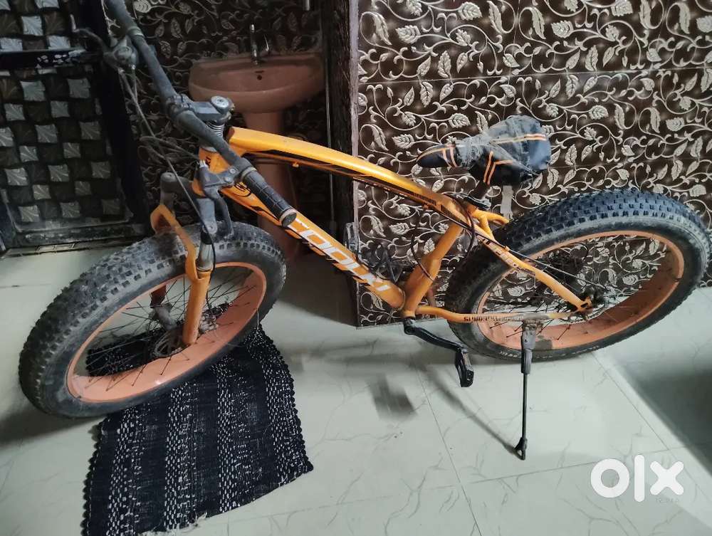 Fat tyre bycycle with gear and disk breaks