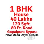 1BHK House, 120 Sqft, 40 Lakhs, Gopalpura Bypass