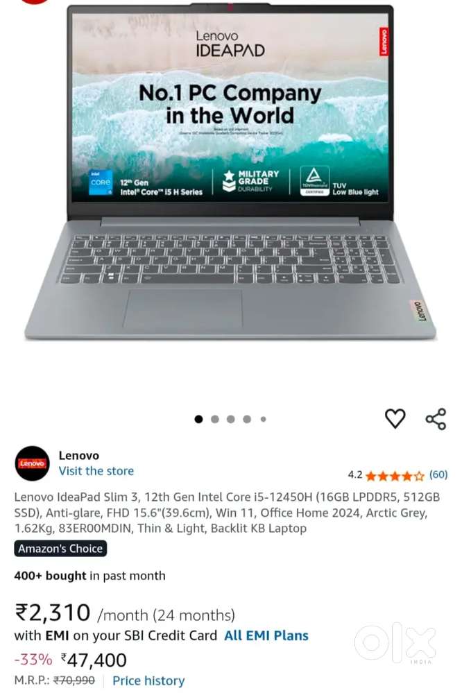 Lenovo IdeaPad Slim 3, 12th Gen Intel Core i5-12450H