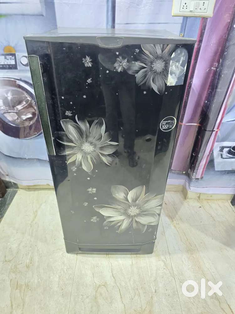 Single door black colour flower design model Godrej with built in stan
