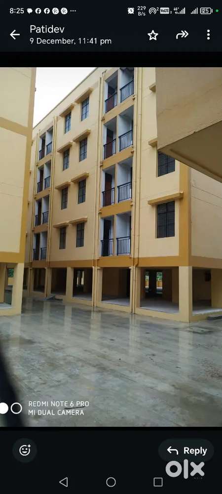 Flat is with marble flooring and tiled bathroom and kitchen.