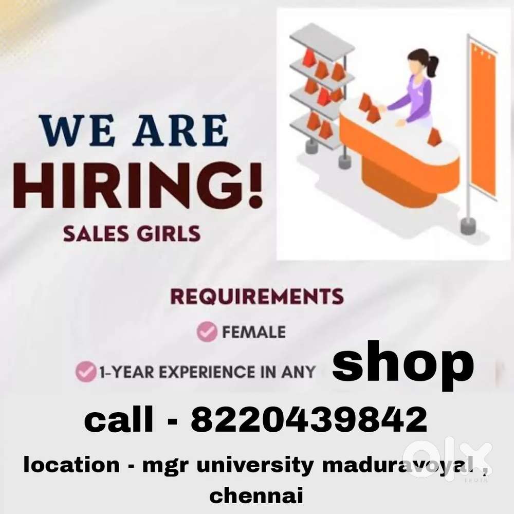 Wanted sales girls for mobile shop in Chennai