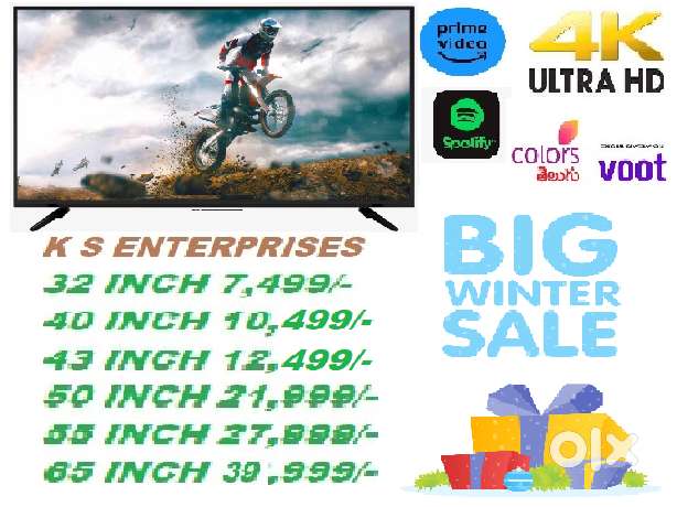 WINTER SUPER OFFER 43 INCHES  SMART, 4K UHD LED TV IN 12,499 ONLY.