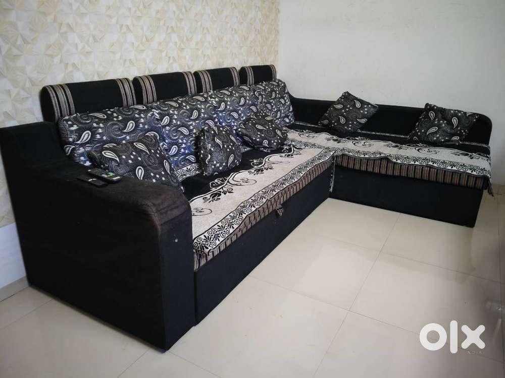 L Shape Sofa cum bed & storage space, Size 9 * 6 feet, 12 years old