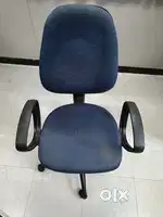 blue office and computer chair