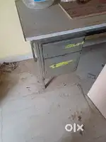 Wood and steel table