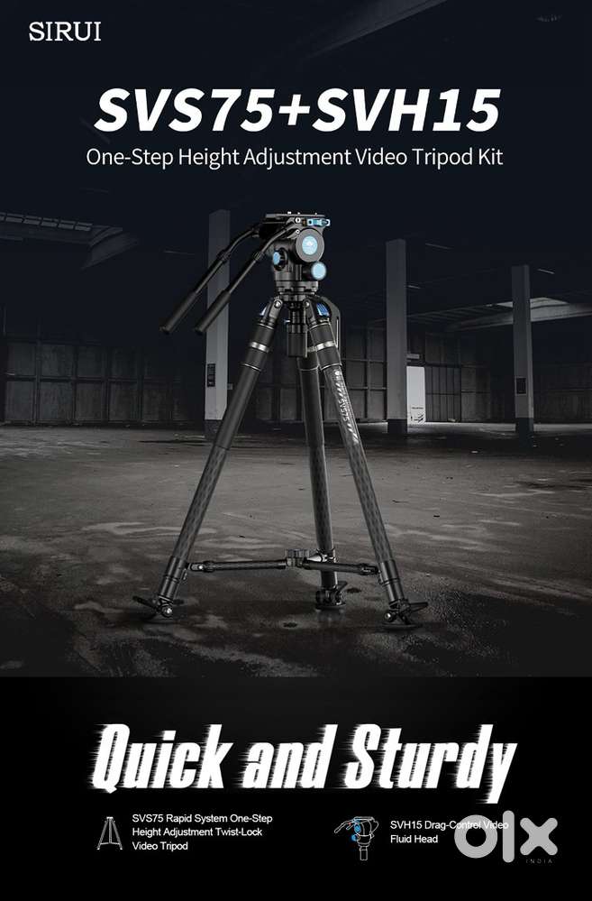 Sirui SVS 75 rapid system tripod with premium Sirui VHS10 Fluid head