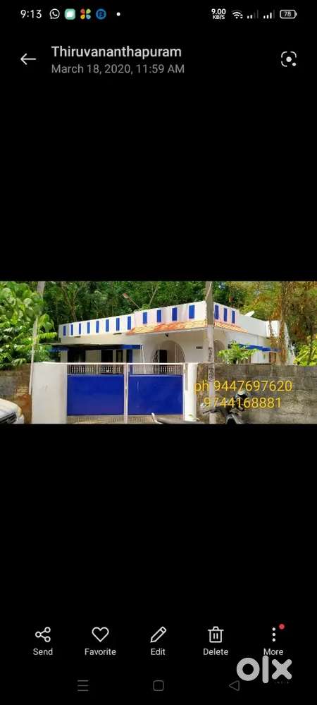 10 cent andsingle storied   building KSRTC bus route  pravachambalam