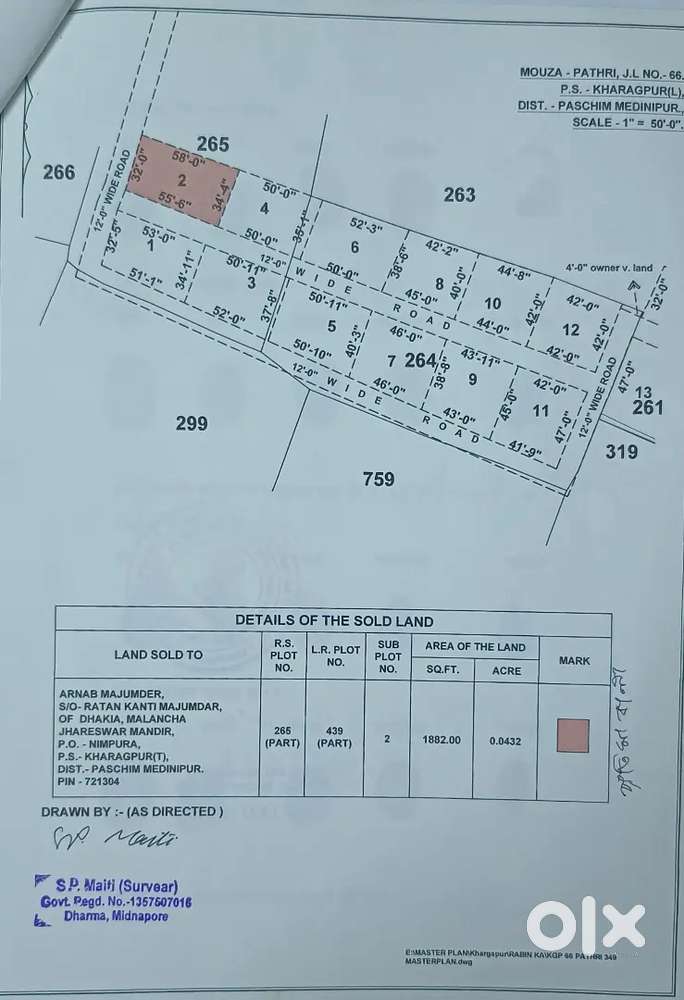 4.32 decimal plot for sale kalikunda pathri