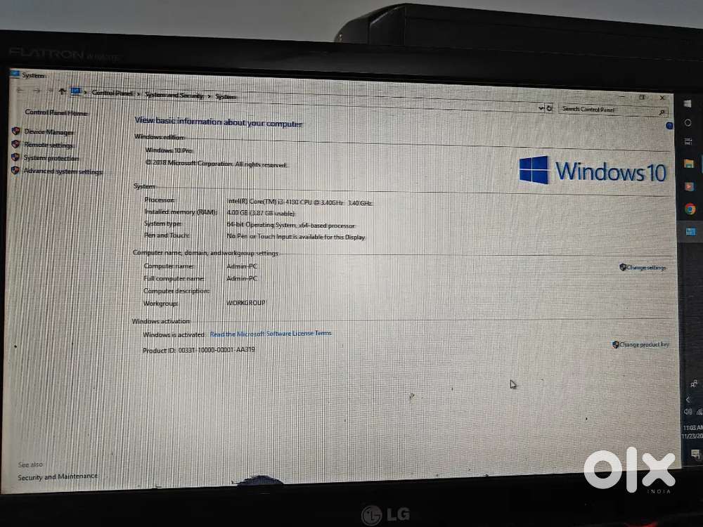 i3 Desktop Set  4GB RAM1TB HDD  Licensed Office  Ready to Use