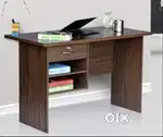 DeckUp Giona Engineered Wood Study Table and Office Desk (Walnut, Matt