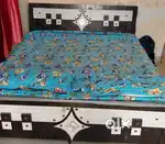 double bed, wardrobe, fan