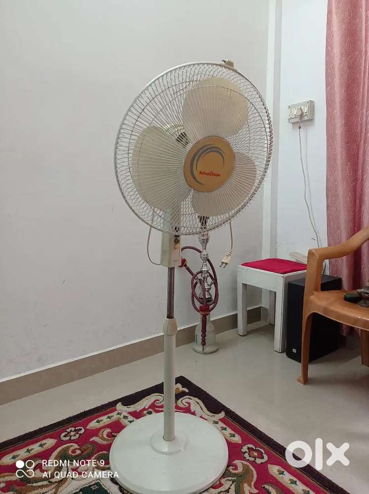 A pedestal fan