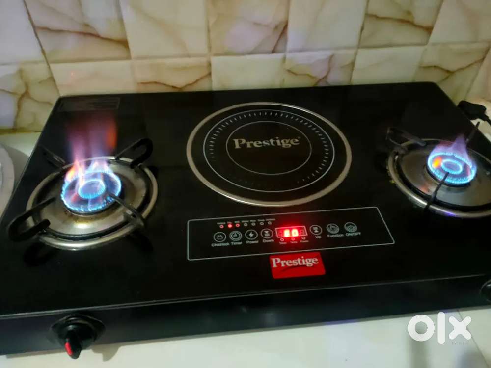 Prestige gas stove Chula with induction atteched fully new condition
