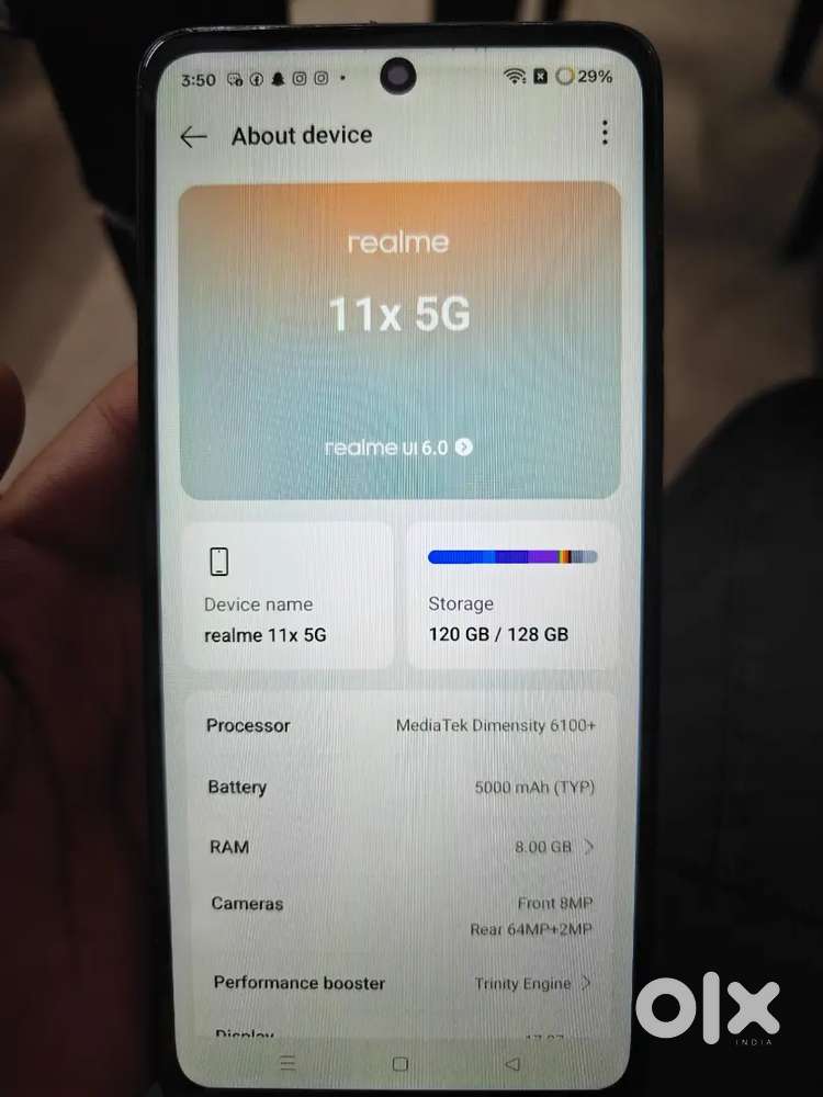 Realme 11x 8GB RAM 128 GB internal