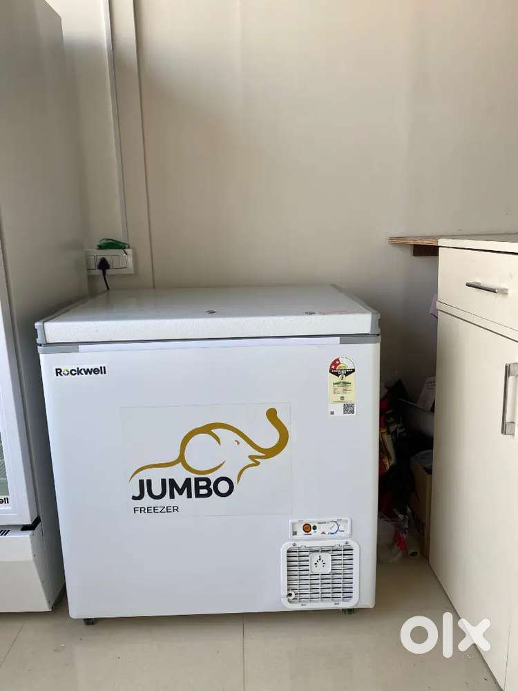 Rockwell single-door visi cooler and Rockwell Jumbo deep freezer.