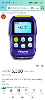 Fibershot company optical power meter and VFL
