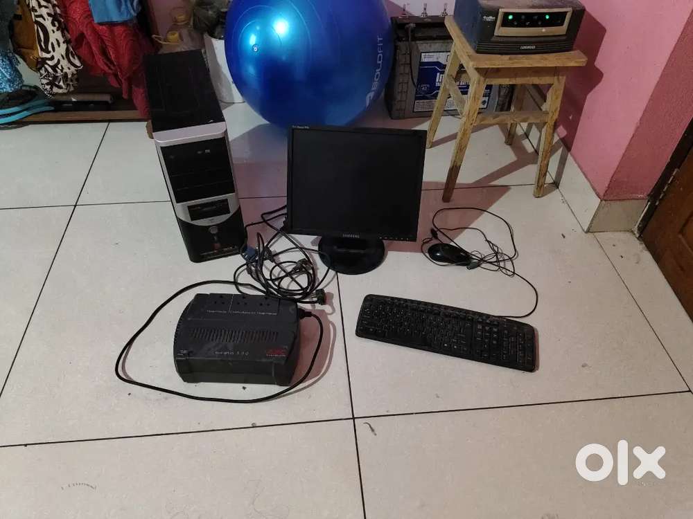 Dekstop, CPU, Keypad, Mouse and its power supply battery