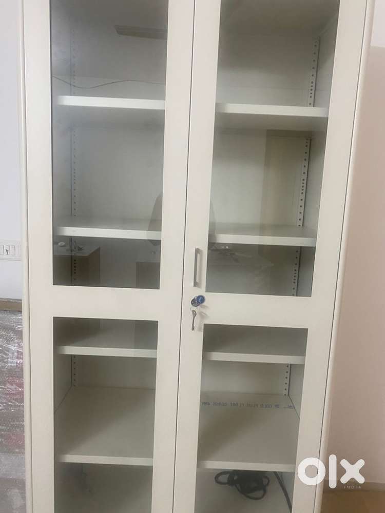 Godrej mid grey wardrobe with solid metal