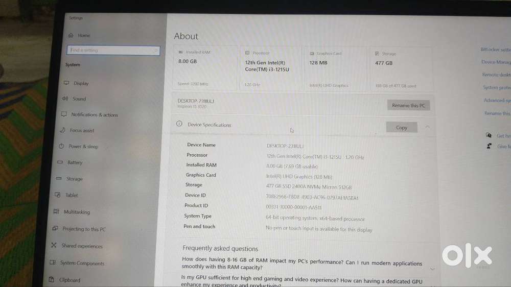 Dell 12th generation core i3