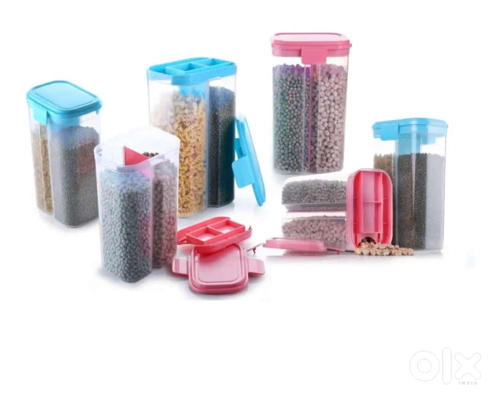 2 in 1 container kitchen boxes , kitchen storage box (2500ml) 6pcs box