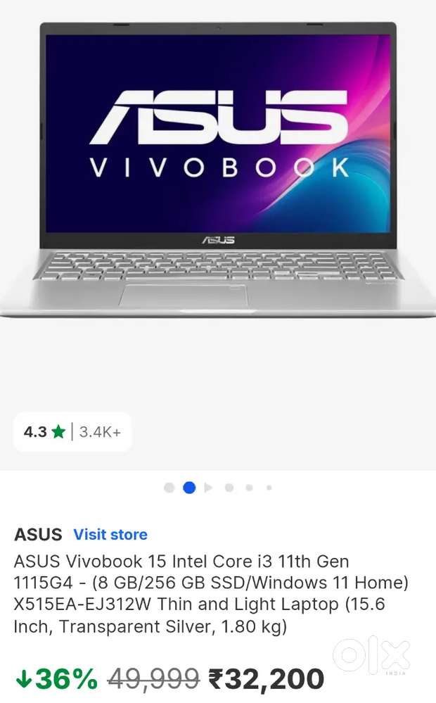 A rarely used fresh Asus Vivobook laptop for sale