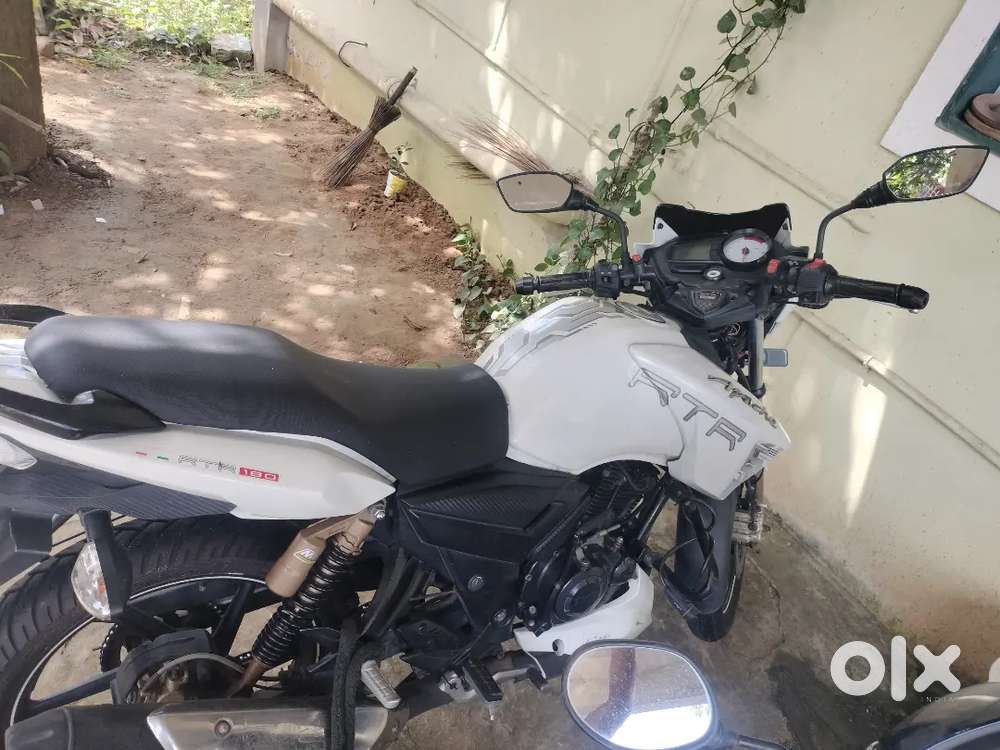 TVS Apache RTR 180, White Colour, less driven Bike