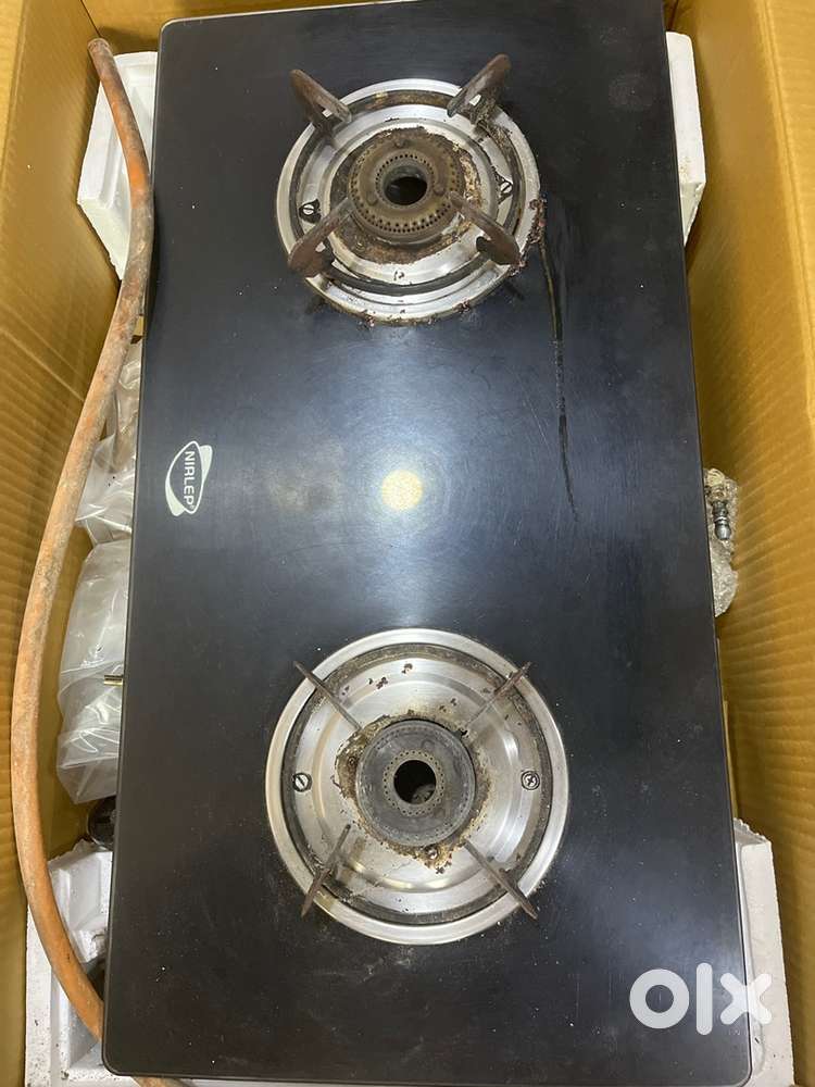 Two burner Gas Stove, glass top for sale