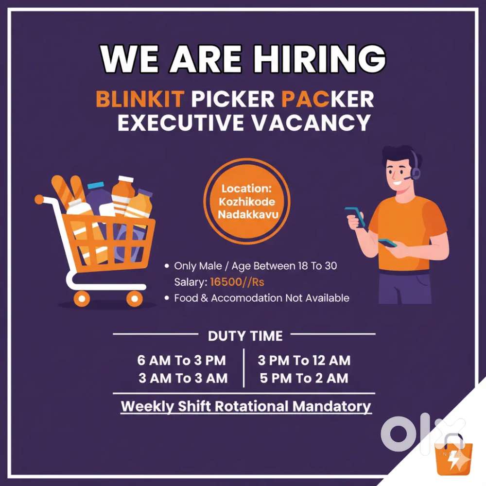 Kozhikode Nadakkavu Blinkit Picker Vacancy