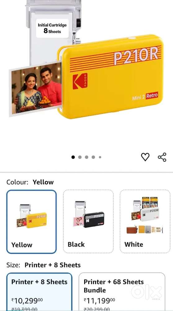 KODAK Mini 2 Retro 4PASS Portable Photo Printer + 30 Sheets