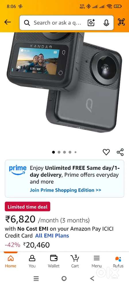 Qoocam3 360 4k action camera sell or exchange